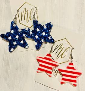 USA Star Earrings