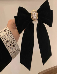 Black Velvet Hair Bow