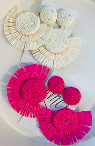 Fun Rattan Raffia Earrings