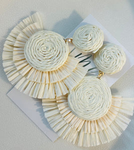 Fun Rattan Raffia Earrings