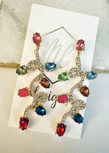 Jeweled Christmas Light Bulb  Earrings