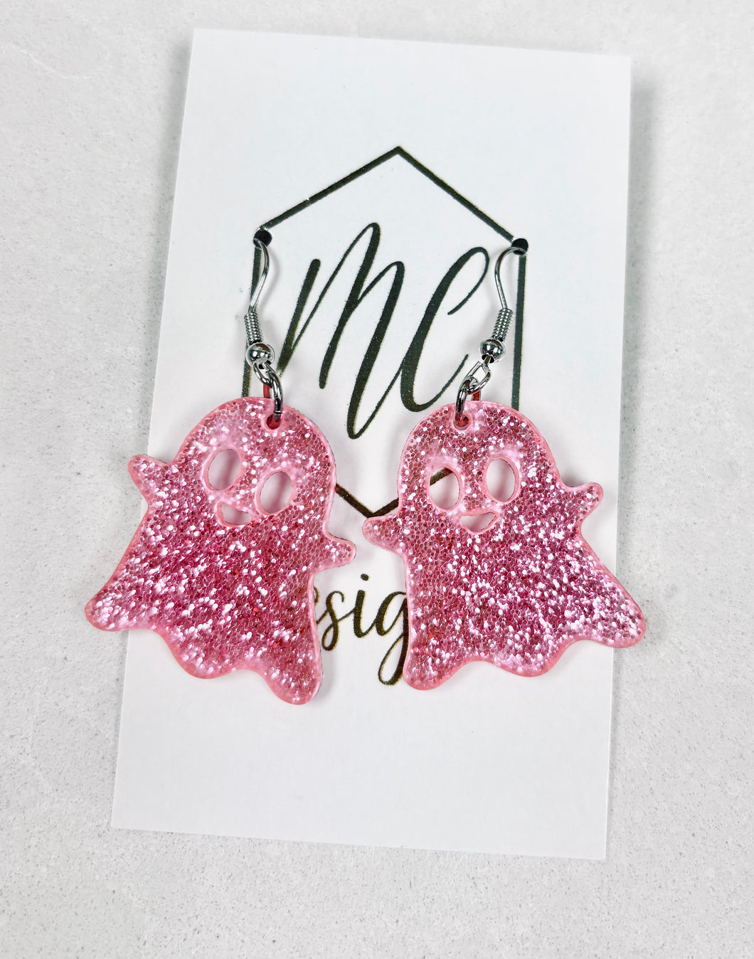 Small Dangle Acrylic Ghost Halloween Earrings