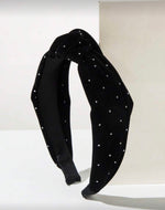 Velvet Rhinestone Studded Velvet Knot Headband
