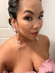 Long Statement Flower Earrings