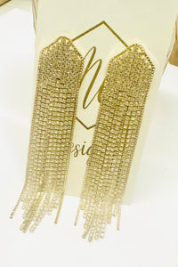 Rhinestone Fringe Earrings