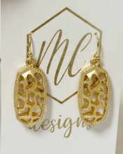 Gold Oval Intricate Earrings