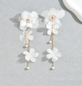 Long Statement Flower Earrings