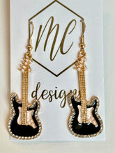 Rhinestone Guitar Earrings
