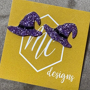Halloween Studs -Boo, Witch Hat, Skull