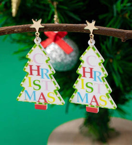 Christmas Tree Earrings with Star Top Post