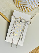 Silver Bow Rhinestone Earrings