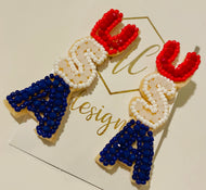 Statement Beaded USA Earring