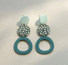 Tiered Statement Aqua Earrings