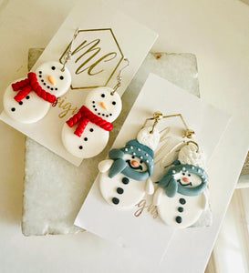 Snowman Earrings Christmas