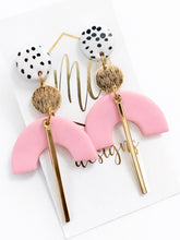Spotted U Shape Clay Earrings