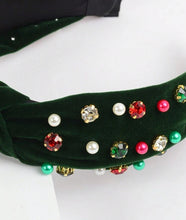 Velvet Christmas Jewel Pearl Headbands