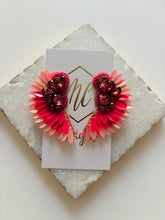 Glam Angel Wing Hot pink Earrings