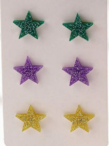 Mardi Gras Stud Earrings