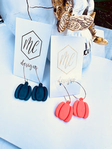 Slender Pumpkin Huggie Earrings