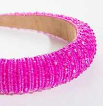 Pink Rhinestone and Beaded Headband