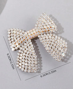 Rhinestone Bow Hair Clip