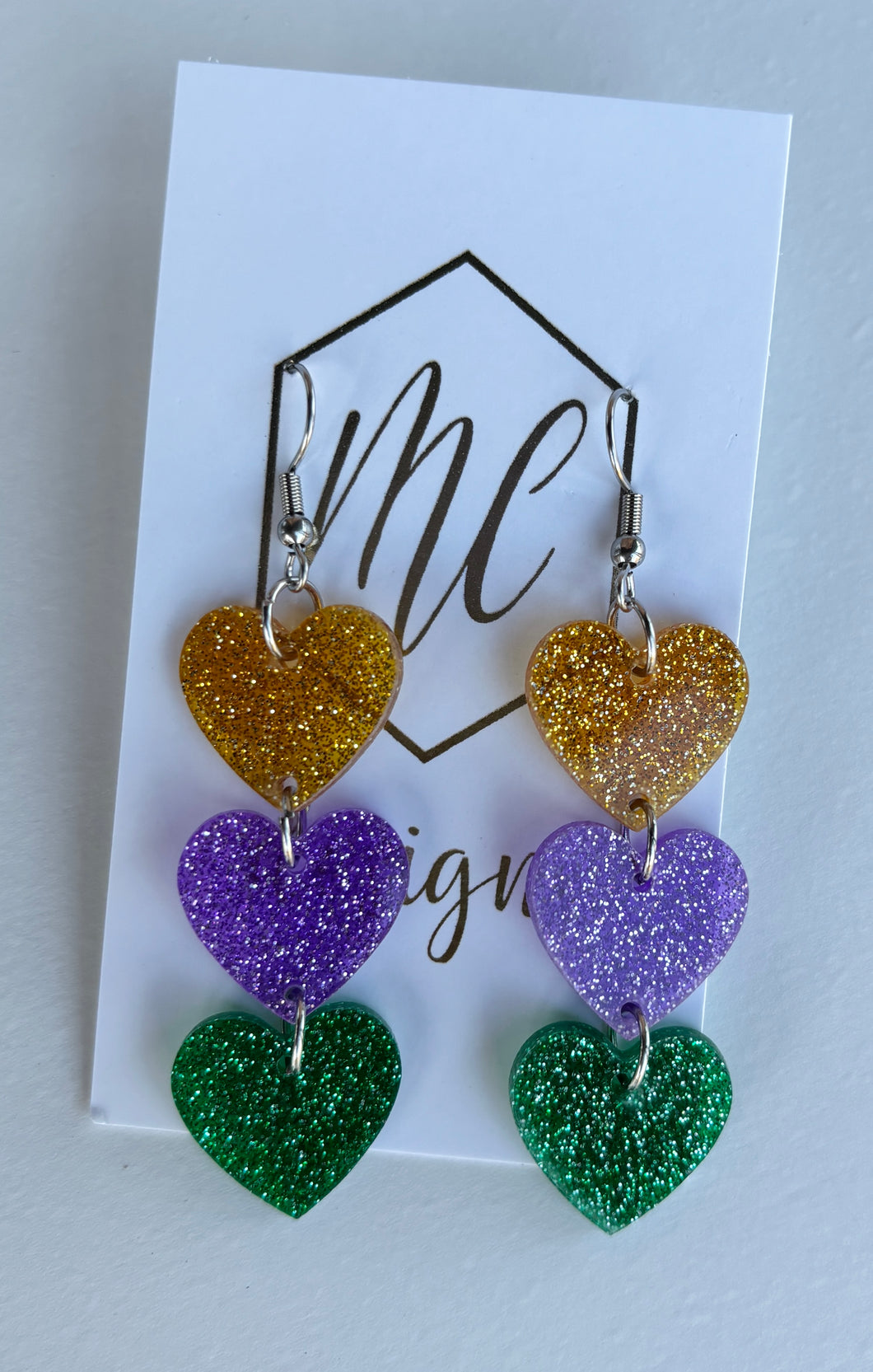 Mardi Gras Acrylic Earrings