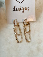 Crystal Chain Huggie Hoop Earrings