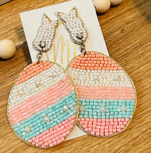 Large Beaded Egg Easter Earrings