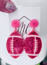 Acrylic Glitter Football Earrings