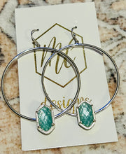 Silver druzy circle earrings