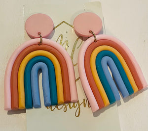 Rainbow Clay Earrings