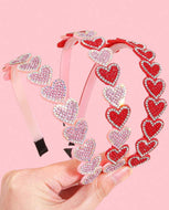 Sequin Heart Thin Headbands