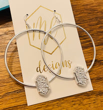 Silver druzy circle earrings
