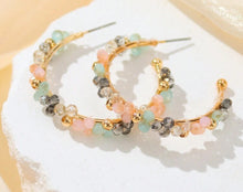 Multicolor Beaded Hoop Earrings
