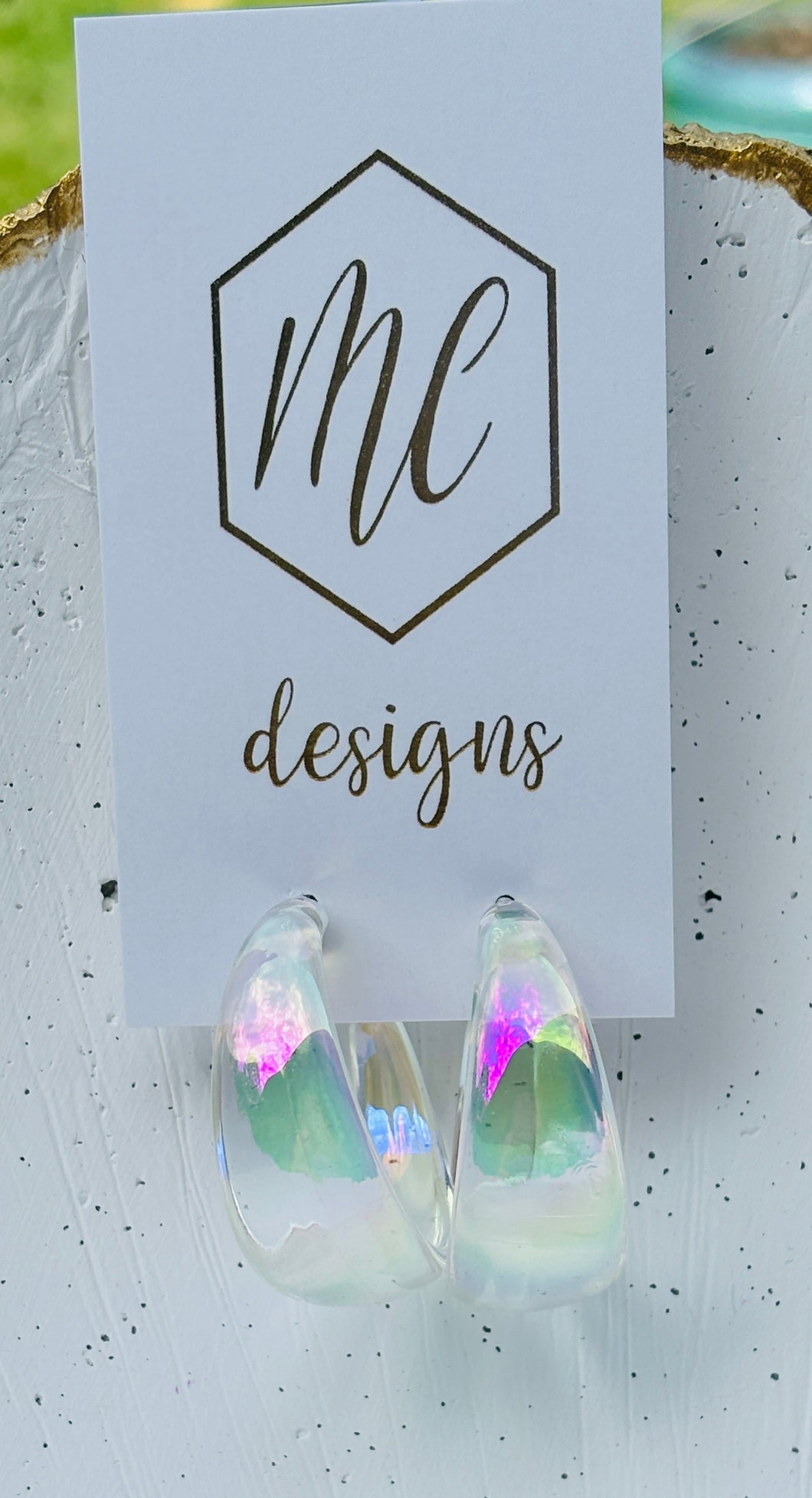 Iridescent Hoop Earrings