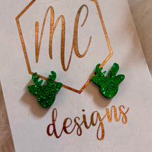 Glitter Reindeer Christmas Stud Earrings