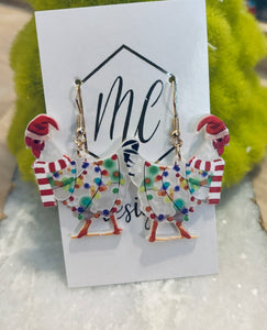 Fun Cowgirl Boots Chicken Acrylic Earrings