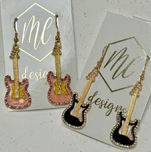 Rhinestone Guitar Earrings
