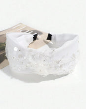 White Tulle and Pearl Headband