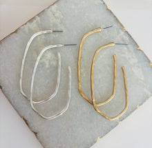 Hexagon Oval Matte Hoops Minimalistic