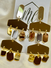 Acrylic Gold Mirrored Statement Earrings