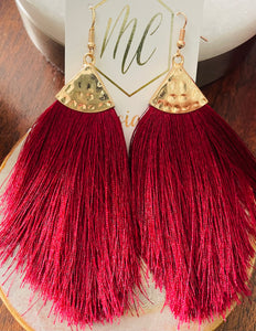 Long Fringe Tassel Statement Earrings