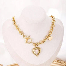 Chunky Heart Gold Necklaces