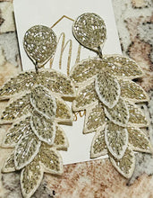 Beaded Leaf Earrings