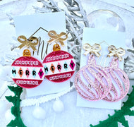 Fun Glitter Christmas Ornament Earrings