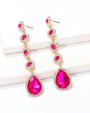 Hot Pink Jewel Drop Earrings
