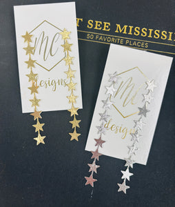 Long 9 Star Earrings