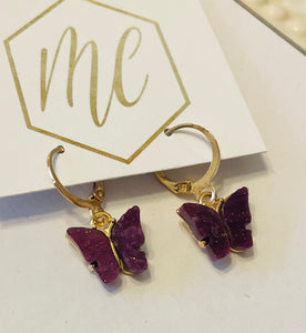 Glitter Butterfly Earrings