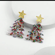 Star Star Christmas Tree Earrings