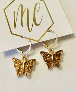 Glitter Butterfly Earrings